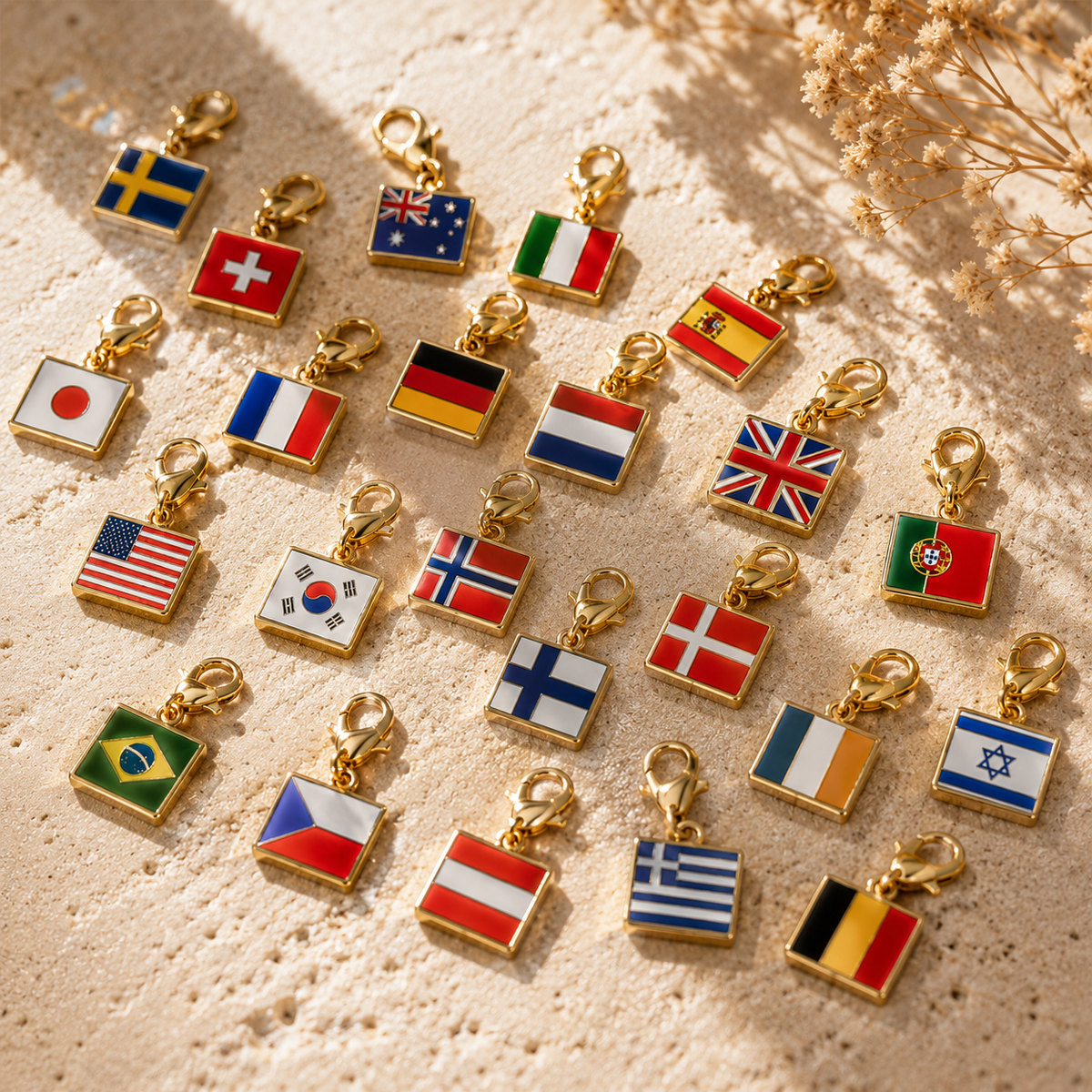 Charms z Flagą Kraju ( Europa )